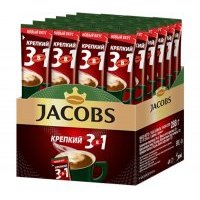 Кофе Jacobs 3 в 1 Крепкий, растворимый в пакетиках, 24х12гр 